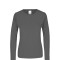 Camiseta a la base dry fit manga larga dama Gris carbón