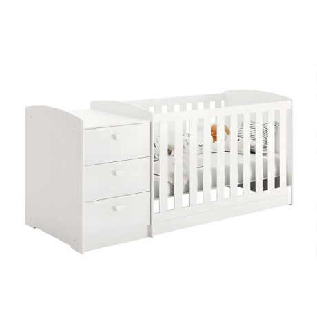 Cuna Convertible con Comoda Integrada 3 Cajones Atlanta Blanco