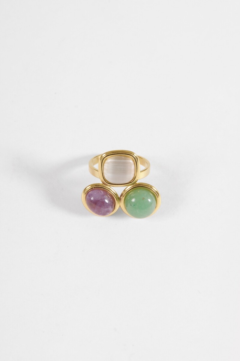 Anillo detalles acrílico multicolor