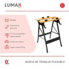 Banco de trabajo portátil plegable de madera y metal Negro