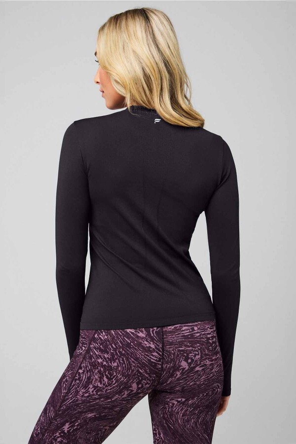 Polo Manga Larga Feather Tech+ Long-Sleeve Top Mujer Black