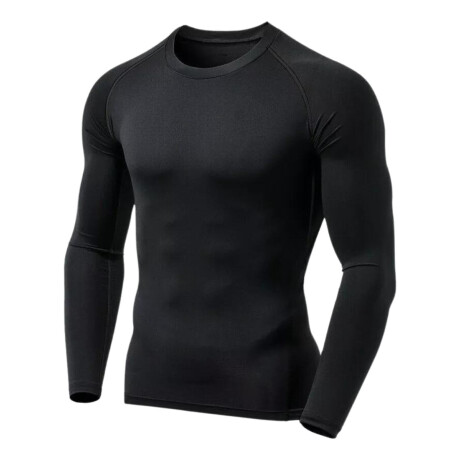 Camiseta Remera Termica Deportiva Manga Larga Entrenamiento Negro