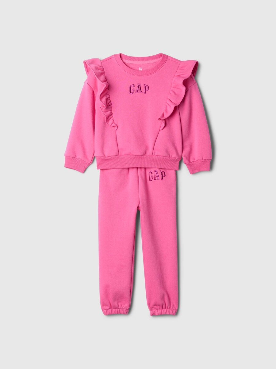 Conjunto Buzo Y Deportivo Logo Gap Toddler Niña - Happy Pink 
