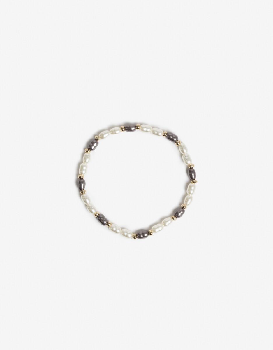 Pulsera Flexible Perla Gris 