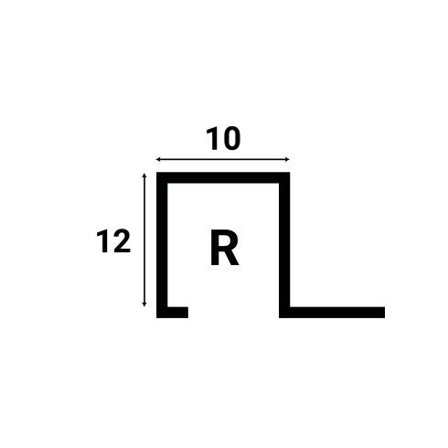 Perfil De Aluminio 12X10 2.60 Mts Terminación Oro Alumacer 000