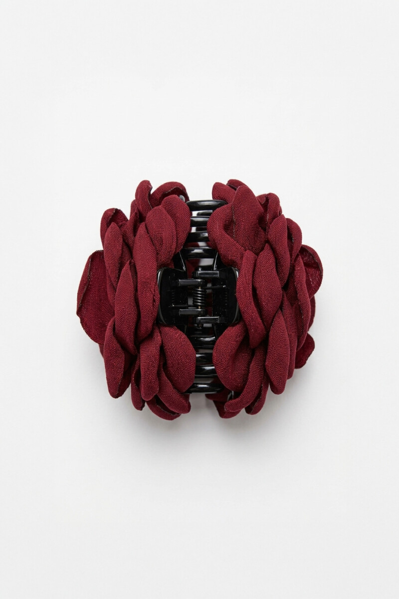 Broche flor tela rojo