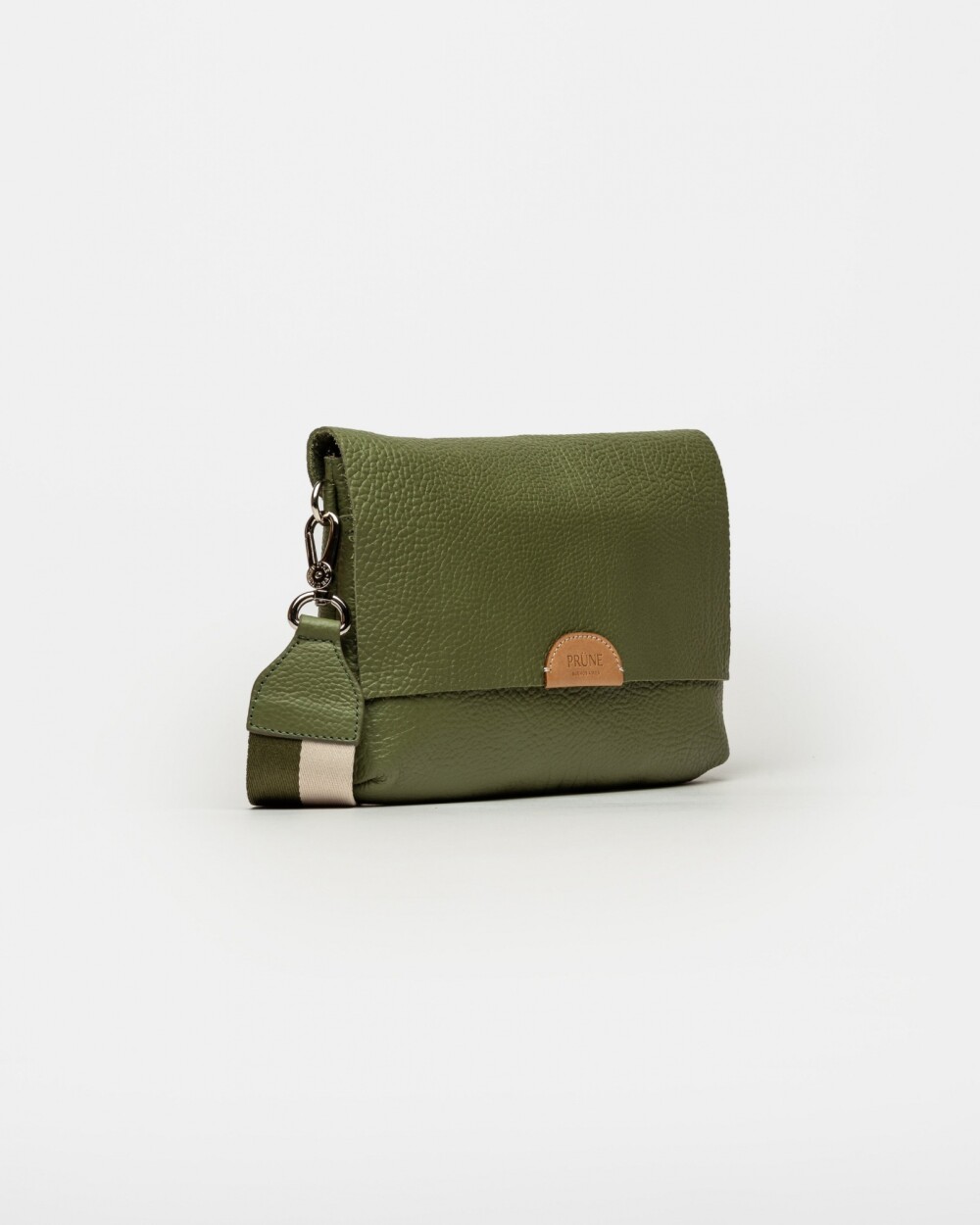 Morral Olivia en cuero graneado Verde