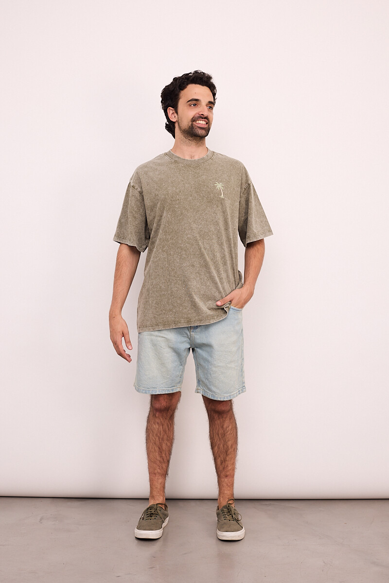 Bermuda Jean Gris Gastado