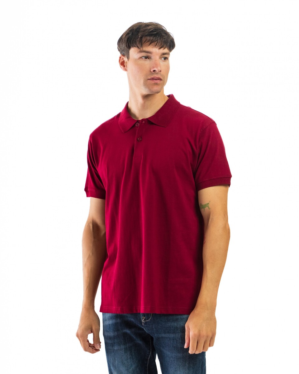 Remera Polo Jersey - Bordo 