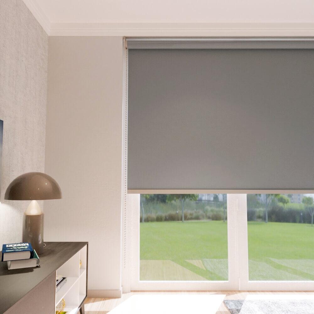 Cortina Blackout sistema roller 1.80x2.00m Gris