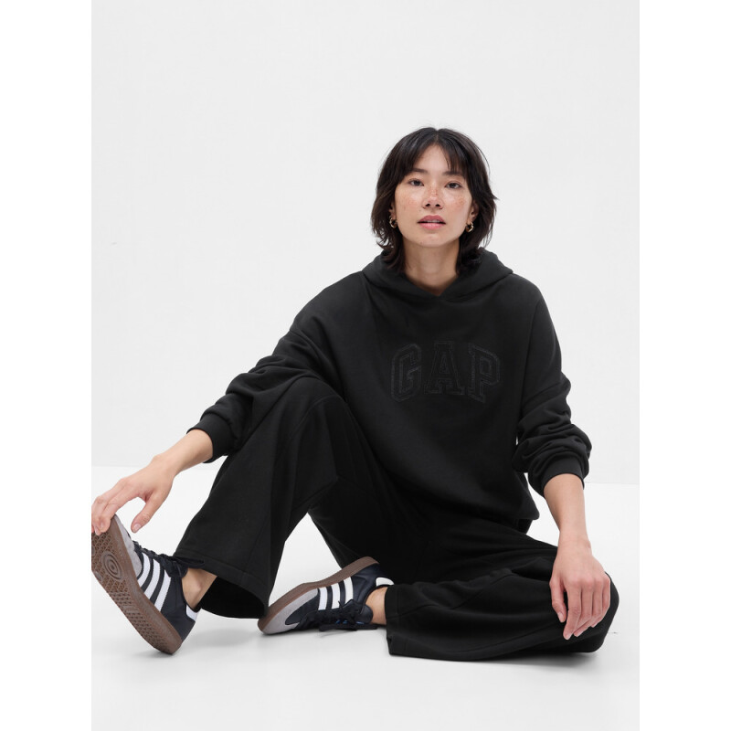 FRONT SEAM WIDE LEG PANT BLACK