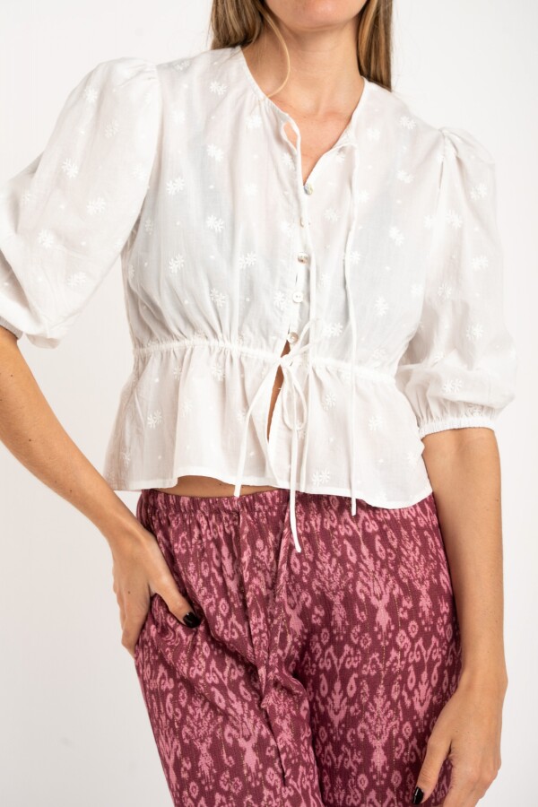Blusa Broderie Crudo