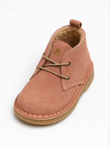 Bota de Cuero Forradas para Niños Rosa