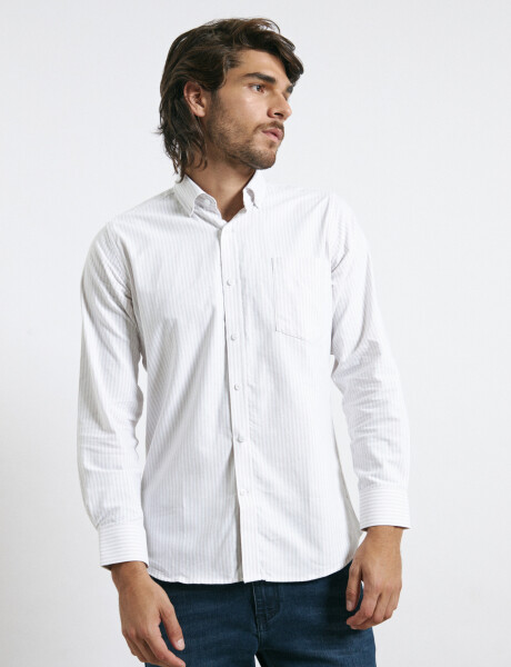 012684 CAMISA HARRY Beige/blanco