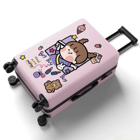 Valija Pequeña CarryOn Infantil 4 Ruedas 360º Dibujo Muñeca Rosa