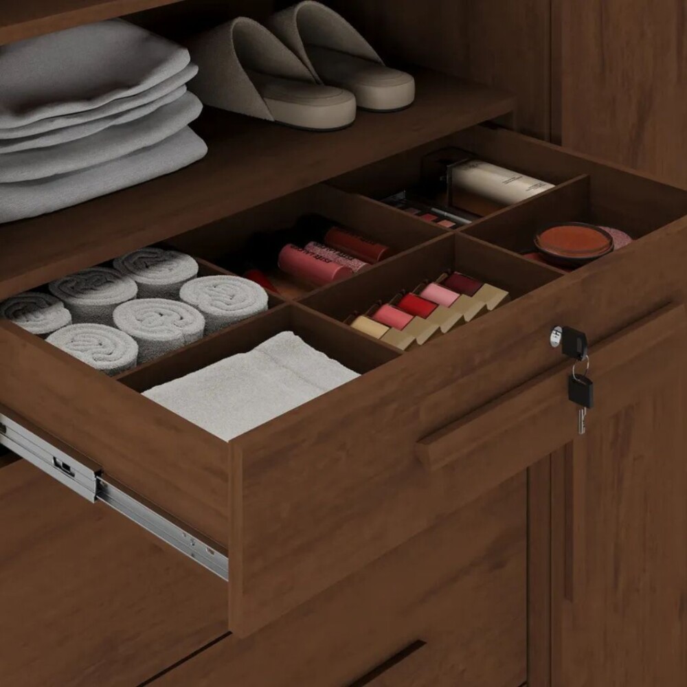 Cómoda zapatera Imperial 1 Puerta 5 Cajones Jacaranda