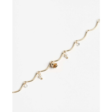 Pulsera Tulipanes Cubic & Perla Dorado