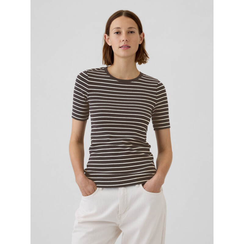 SS MOD CREW BROWN STRIPE