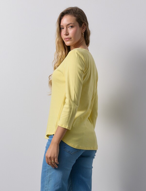 Remera Algodon Basica AMARILLO
