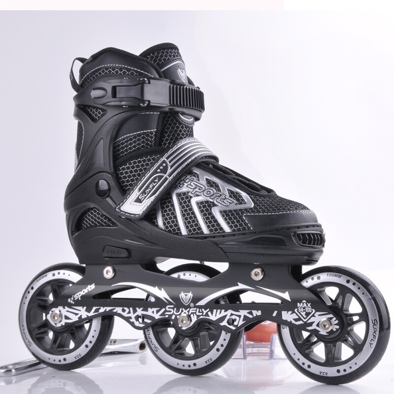 Roller Patines 3 Ruedas Lineal Suxfly Regulable Negro Talle L (39 Al 42)