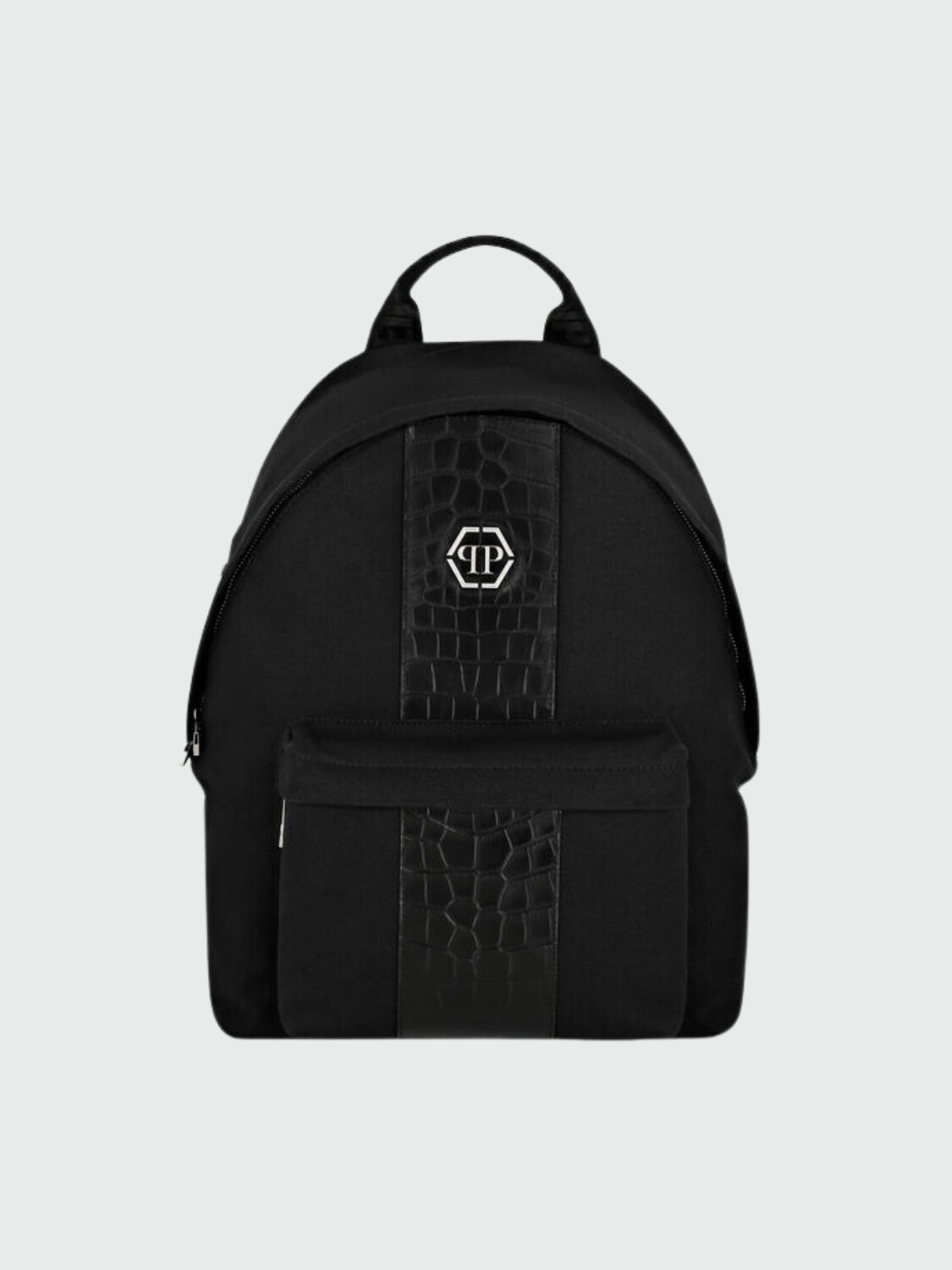 PHILIPP PLEIN - mochila negra lona efecto cocodrilo Azul - Negro