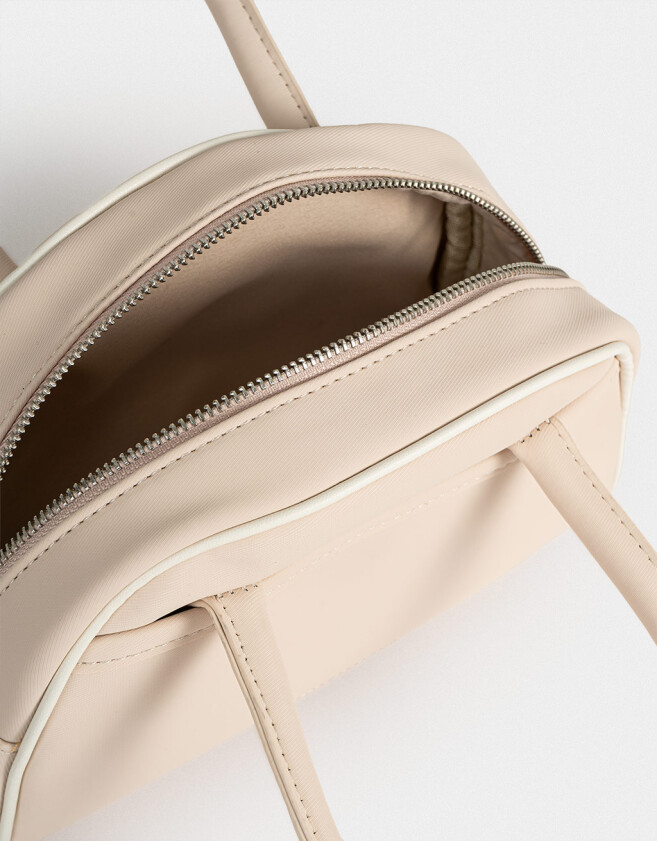 Bowling Cartera Bowling Con Charm - Marron Beige