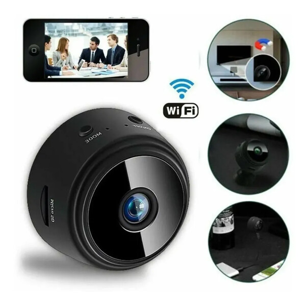 Mini Cámara Espía Inalámbrica 1080p Wifi Con Visión Nocturna Negro