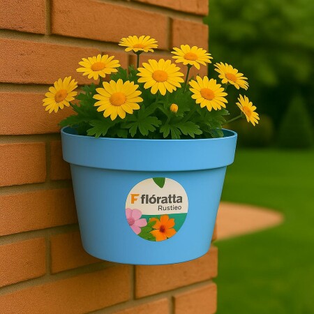 MACETA DE PARED "FLORATTA" 6 LTS CELESTE
