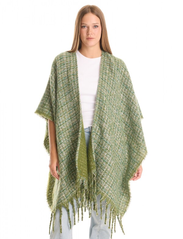 Ruana Tweed Flecos VERDE/MULTI