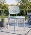 Silla Simil Rattan de polipropileno Celeste