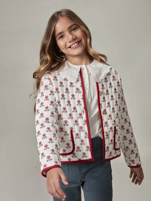 Sudadera Con Acolchada Blanco Roto