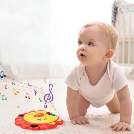 Piano Pandereta Musical Luz Sonidos para Bebés Huanger Naranja