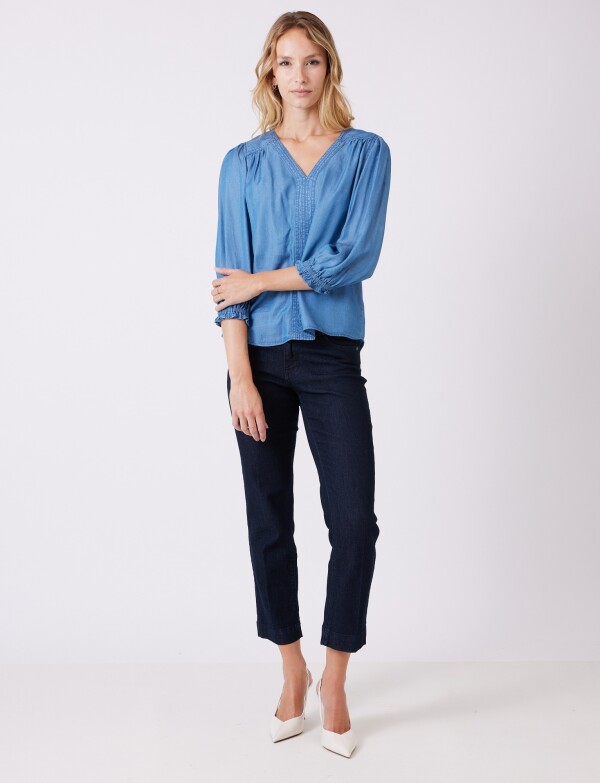 Blusa Lyocell Pespunte JEAN