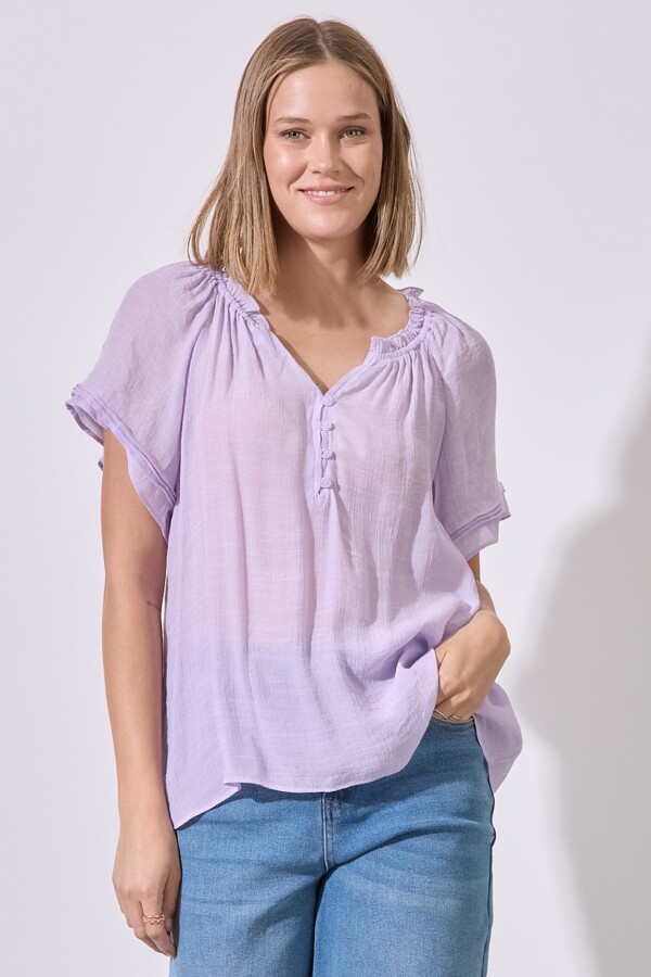 Blusa Botones LAVANDA