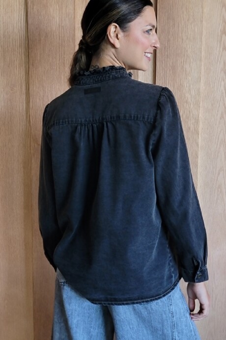 Camisa Magda Denim Negro Picado