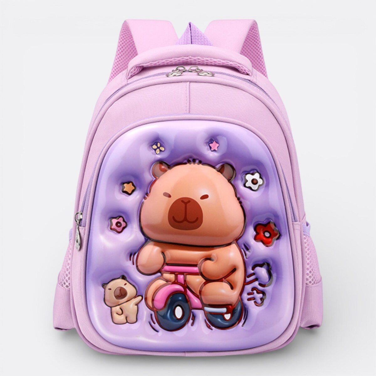 Mochila Capibara Labubu Preescolar 3d Relieve - Capibara Ciclista 