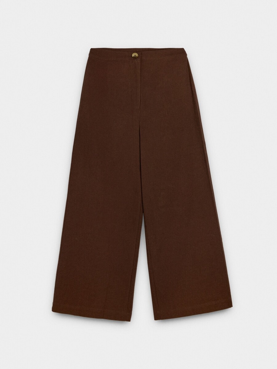 Pantalón Con Bordado 100% Algodón marron