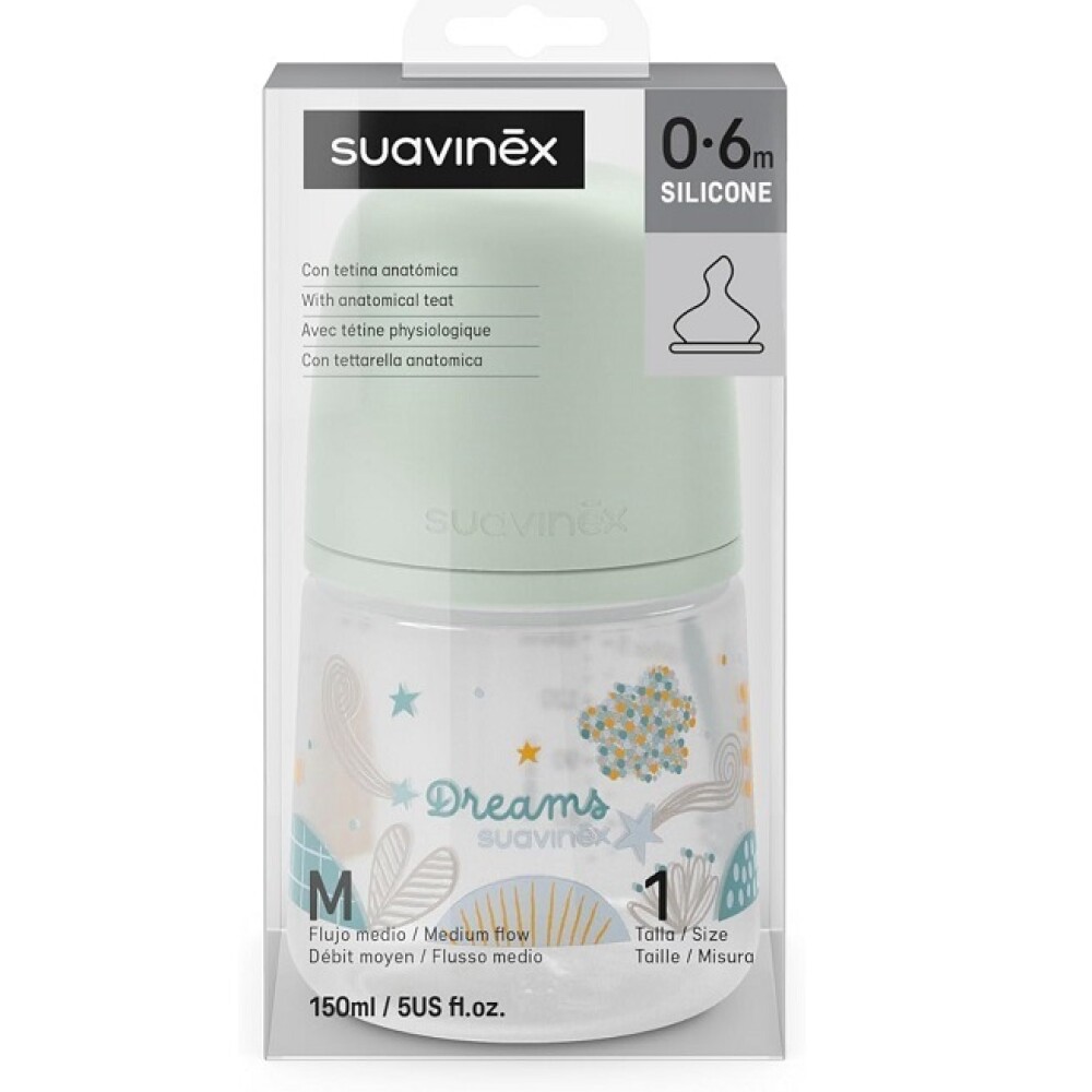 Biberon anatomico 150ml Suavinex Dreams celeste