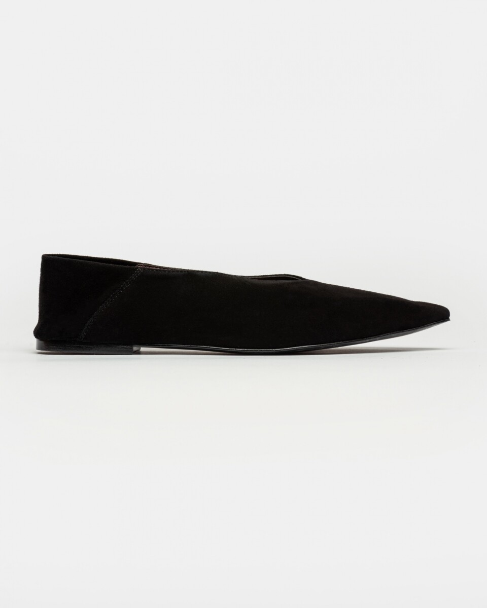 Ballerina Berta En Cuero Nobuk - Negro 