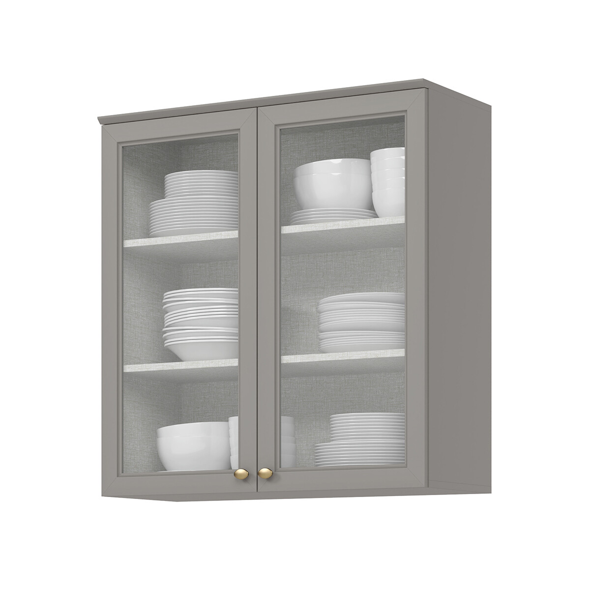 AÉREO 2 PUERTAS EN VIDRIO ALACENA - LINEA AMERICANA - GRIS 