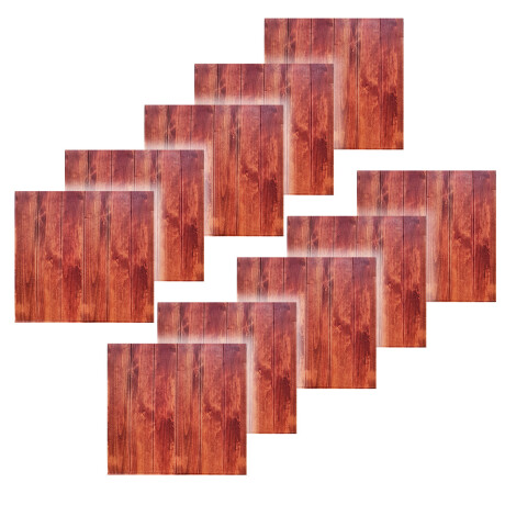 Set X10 Revestimiento Adhesivo Pared Madera Ladrillo Madera Oscura