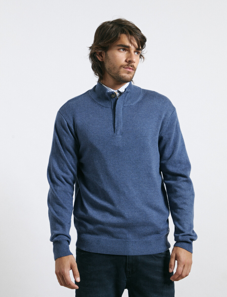 470416 SWEATER HARRY Azul Piedra Melange