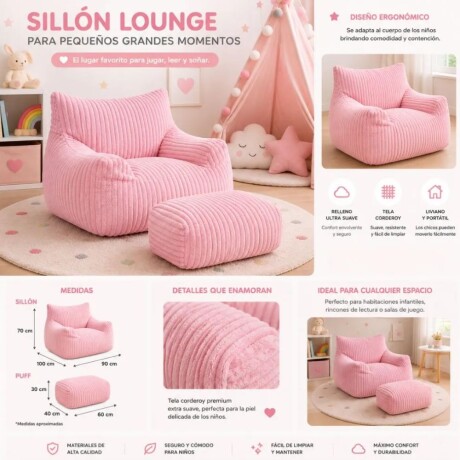 Sillon Infantil Cloudy Rosa