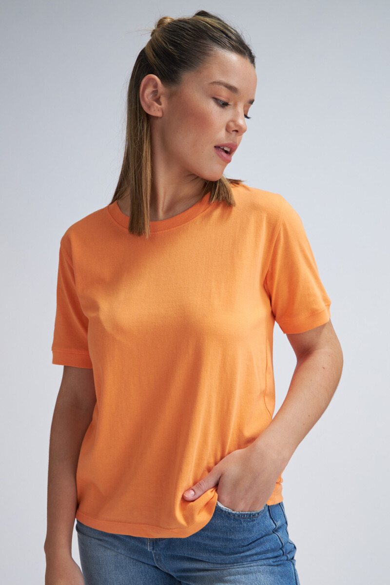 Camiseta manga corta de rib con puño Naranja