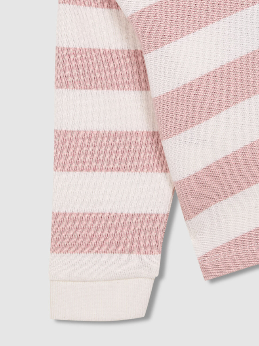 Sudadera De Rayas Con Print Blanco