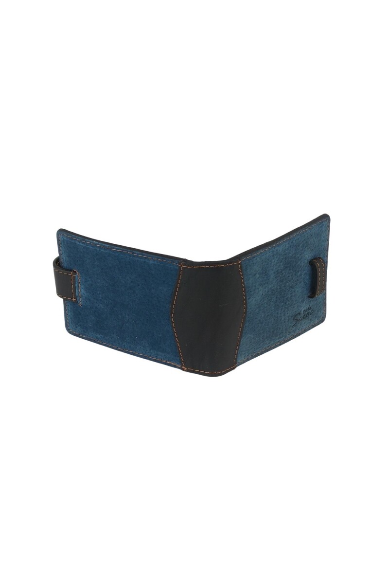 Billetera de cuero Azul