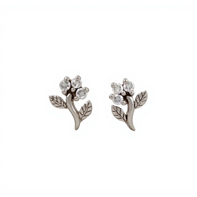 Caravanas Flor-Plata 925-Piedra zirconia-CA3028 conpiedra