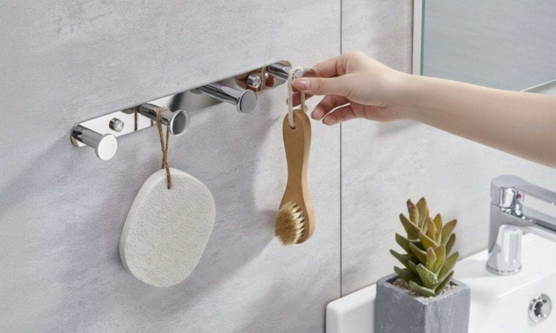 Perchero Para Baño C/4 Perchas 4304-4 