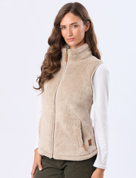 CHALECO SHERPA SUAVE Beige