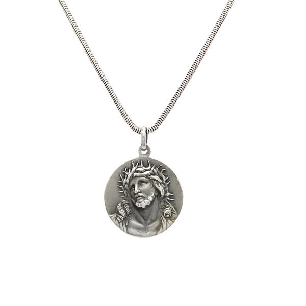 Dije Jesús Coronado-Plata 925 quemada-Sin Piedra- CP3059 Sinpiedra